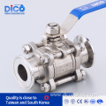 Clamp End Stainless Steel 3PC Investment Ball Valve